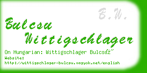 bulcsu wittigschlager business card